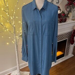 Lulu's Denim Blue Long Sleeve Dress